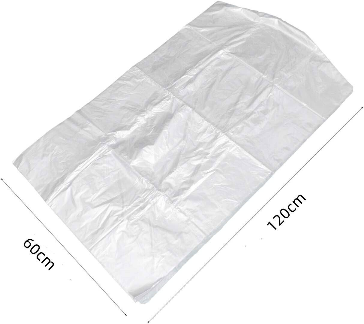 100 Packs Clear Polythene Garment Covers Clothes Suit Dress Dry Cleaner