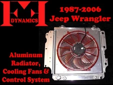 FF DYNAMICS ALUMINUM RADIATOR & ELECTRIC COOLING FAN KIT: 87-06 JEEP WRANGLER TJ
