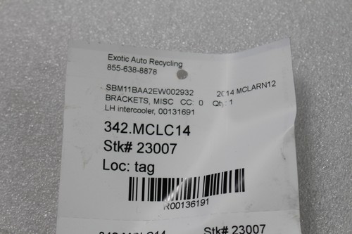 Mclaren MP4-12C, LH, Left, Intercooler Bracket, Used, P/N 00131691 - Picture 5 of 5