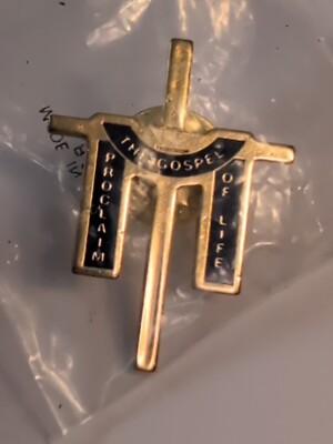 Proclaim The Gospel Of Life Cross & Sash Religious Lapel Pin New! (A1)