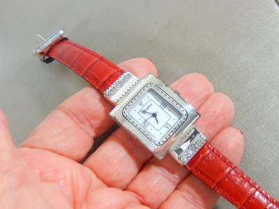 BRIGHTON CROSS HAVEN LADIES WATCH RED LEATHER BAND NEEDS A  display picture 1
