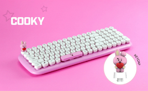 [BTS] BT21 Retro Wireless Keyboard with Character figure Keycap Royche Keyboard - Picture 13 of 16