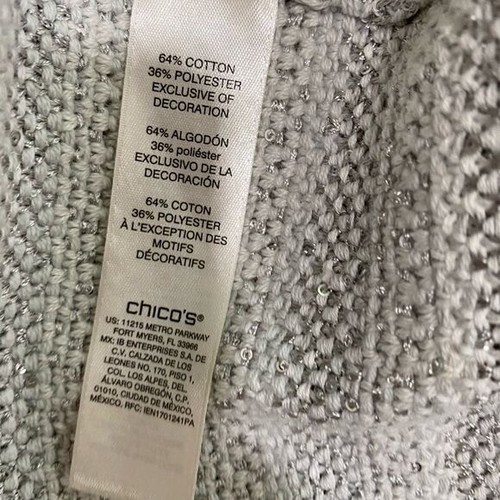 NWT Chicos Ladies sequence gray striped cardigan sweater size 2 Large size 12 - Picture 10 of 15