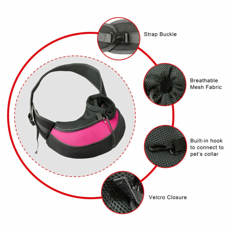 Dog Carrier Sling Bag Pet Puppy Backpack Travel Tote Mesh Hands Free Shoulder US - Image 4 of 4