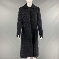 Cinzia Rocca Size 6 Black Viscose Blend Jacquard Coat