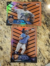 2023 Topps Update Josh Lowe ORANGE AND BLACK PARALLEL #US303 & US254 Zach Eflin