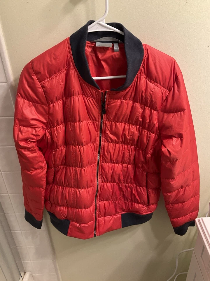 Athleta Down Puffer Jacket Women’s Size Large Red 54023 Warm Comfy Ski Winter - Image 2 of 4