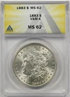 1883 $1 ANACS MS 62 (VAM-4 ) Morgan Silver Dollar