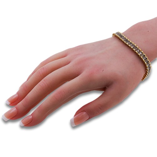 Tennis Armband 416 Gold 10 Kt Gelbgold Diamant 5,00 Ct Brillant Wert 6350,- - Bild 4 von 10