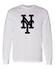 NY METS Graphic Logo T-Shirt, New York Baseball Unisex LONG Sleeve,