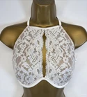 Boux Avenue Bra Opal Ivory Halter Plunge Lace Underwired UK 36 DD