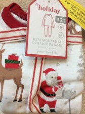 Pottery Barn Kids Heritage Santa Pajamas 2T Christmas Holiday 1 pc Bodysuit