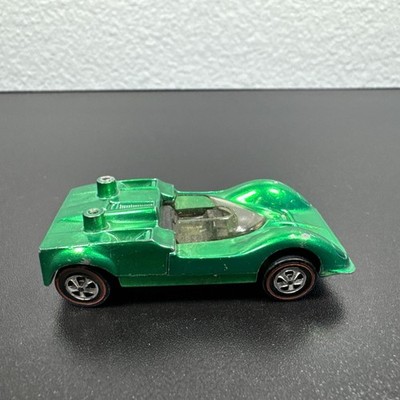 Vintage 1968 Hot Wheels REDLINE Chaparral 2G Green Spoiler is Missing Beater