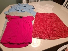 Lot Of 5 Girls Clothes Bundle Size 10/12 Tops And Dress Multiple Brands 