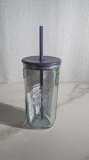 New Starbucks 2025 Recycled Triangle Glass 16oz Cold Cup Tumbler Purple