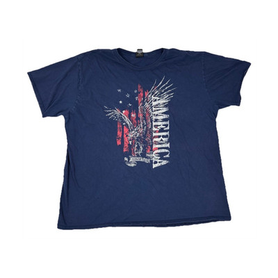 Hanes Men's 3XL Navy Blue Eagle Graphic Print Crew Neck Short Sleeve T-Shirt