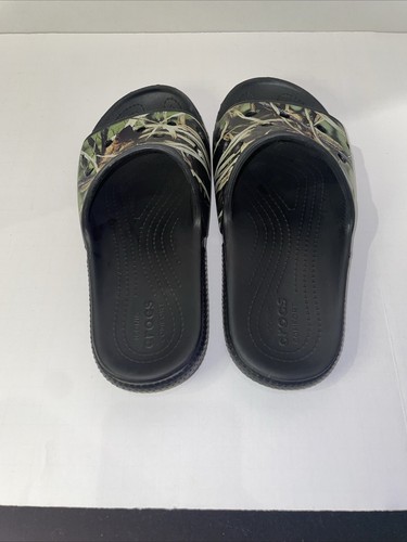 Crocs Slides Sandals Mens 9 Womens 11 Camo - Picture 3 of 5