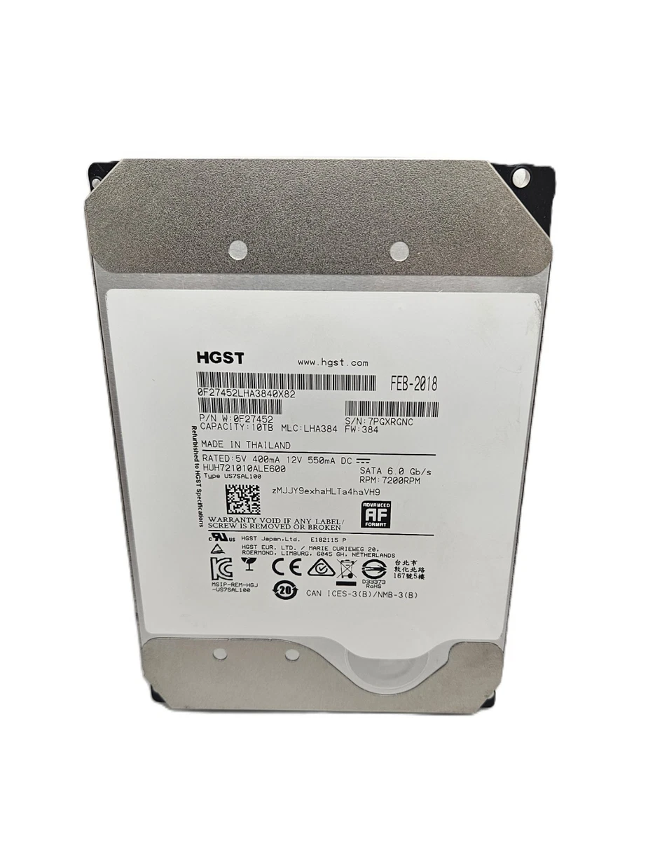 25+ HGST Internal Hard Disk Drives 10 TB Storage Capacity for sale