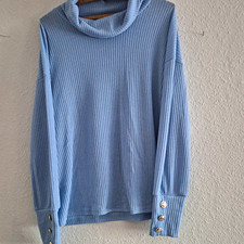Damen Pullover Rippstrick Rollkragen Langarm ...