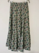 Mille Resort Paola Skirt In Caribbean Floral Size Small Maxi Green Mix Long