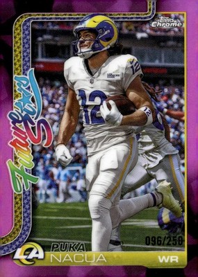 2025 Topps Chrome #FS-23 Puka Nacua Future Stars Pink Refractor #/250 Rams
