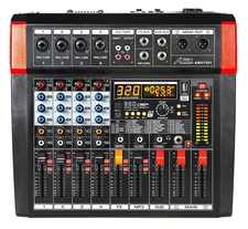Audio2000'S AMX7381 Four-Channel Powered Audio Mixer with 320 DSP Sound