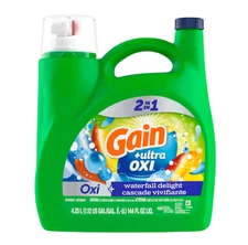 Gain Ultra Oxi Waterfall Delight Liquid Detergent 144 oz, 100-Load Fresh Clean