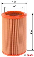 BOSCH 1457433791 Luftfilter Luftfiltereinsatz für Alfa romeo für Lancia 