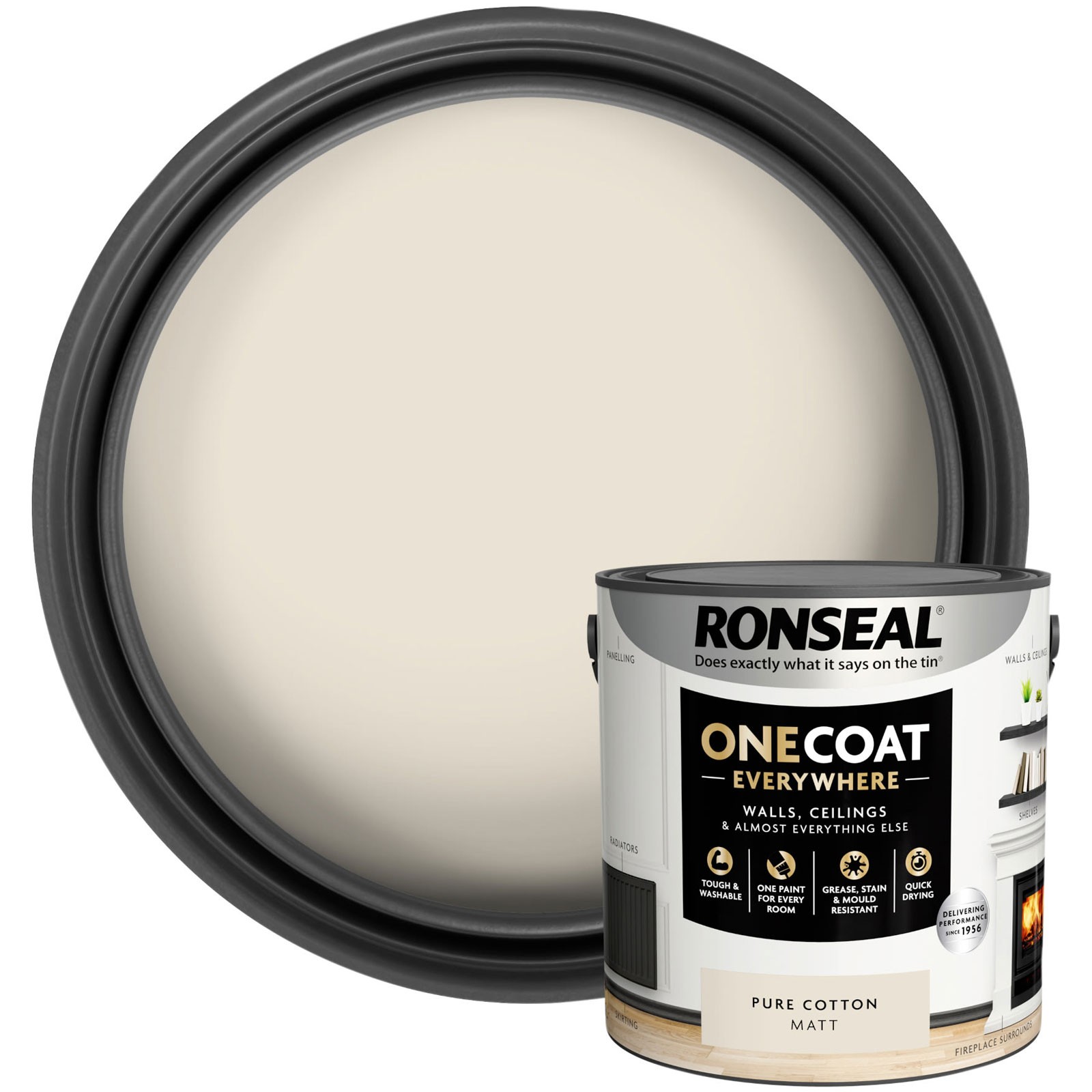 Ronseal One Coat Everywhere Interior Matt Paint - 2.5L - Image 2