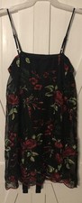 Show me your mumu Dress Womens Size S Small Romantic Roses Sleeveless black red