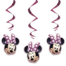 Minnie Mouse Hanging Swirl Decorations Set For Birthday Party Decor 3 Pack