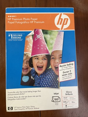 NEW SEALED HP Premium 4x6 Photo Paper for Inkjet Printer 100 Sheets 