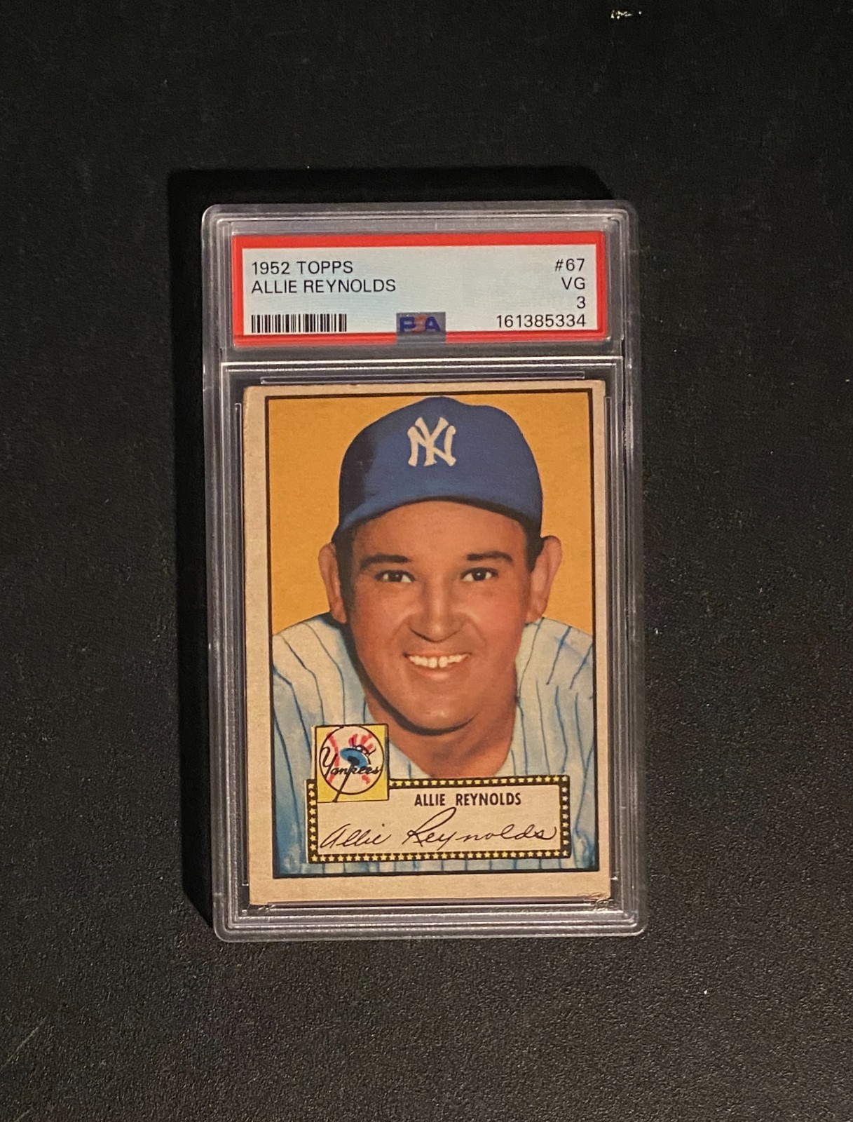 1952 Topps #67 Allie Reynolds PSA 3 VG; CN#161385334 Vintage Yankees JUST GRADED view 1