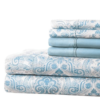 Spirit Linen home SL EST. 1988 - Queen Sheet Set, Super Queen, Light Blue