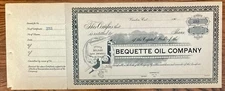 Bequette Oil Company 1901 Capital Stock Certificate - Visalia, CA Unissued