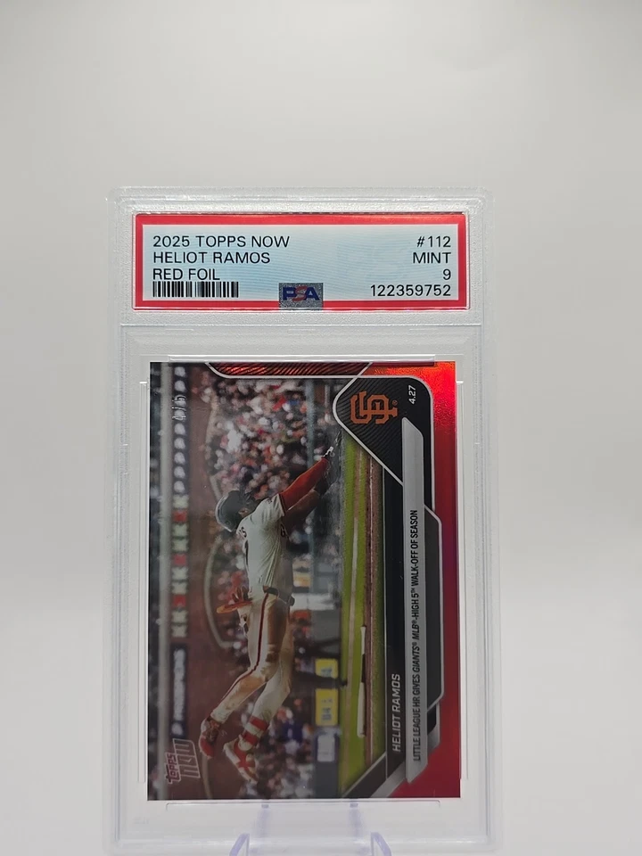 2025 Topps Now Heliot Ramos #112 PSA 9 Red FOIL /5 POP 1 - Image 2 of 3