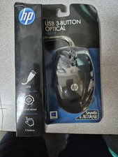 NEW HP USB 3 Button Mouse 1000 DPI Optical Sensor Color BLACK KY619AA ABA