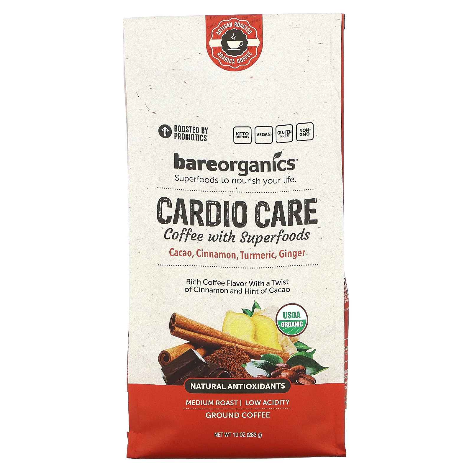 Cardio Care, Кофе с добавлением суперпродуктов, Молотый, средней прожарки, 10 унций (283 г)