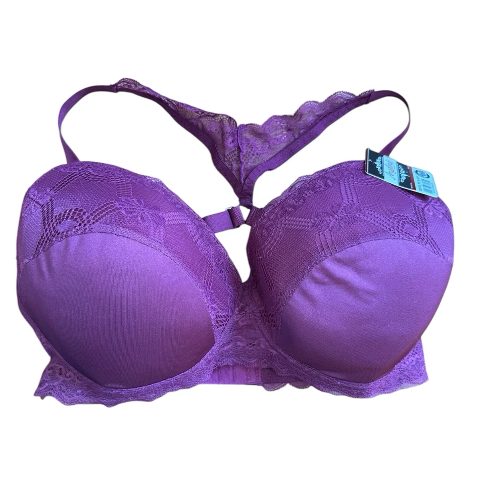 Angelina Padded Lace Bra Bundle Of 3 Women’s Size 42DD NEW Purple Pink Black - Image 4 of 4