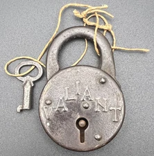 Antique Valiant Padlock With Key Working