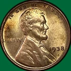1938 Lincoln Wheat Cent Brilliant Uncirculated BU Coin #37625
