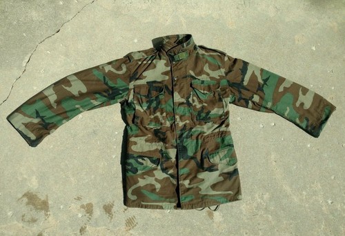 Vintage M65 Military Jacket Mens Small Tall Cold Weather Field Woodland Camo - Picture 8 of 11