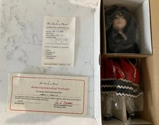 Dolls Of The World Danbury Mint [PORTUGAL] 9" Porcelain Doll  w/ Stand & COA