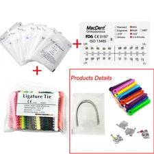 Dental Orthodontic Braces Kit NiTi Arch Wire Ligature Ties Roth 0.022 Brackets