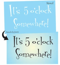 Joanie Beach Stencil 5:00 Somewhere Tropical Island Ocean Tiki Bar Pub DIY Signs