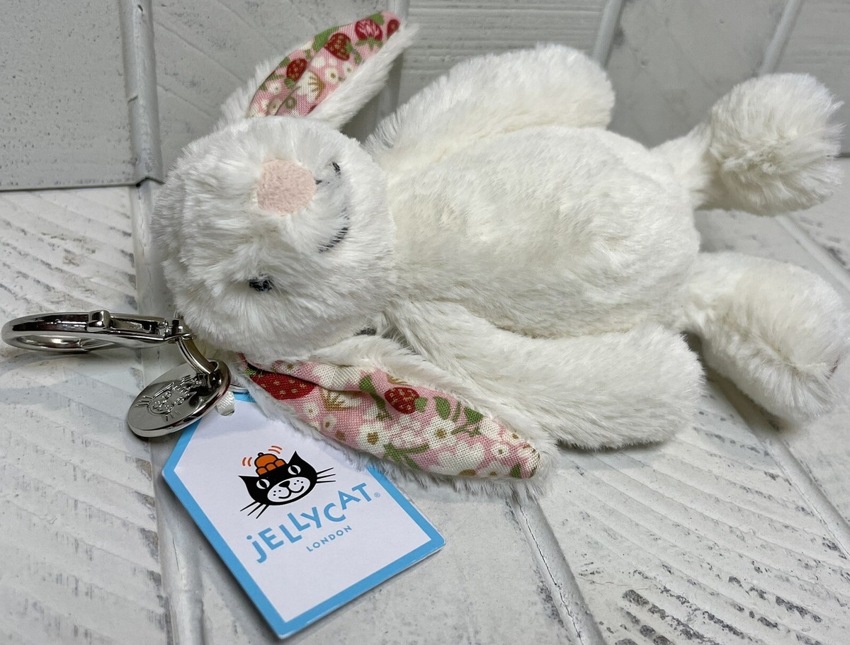  Blossom Cream Bunny Berryキーホルダー Jellycat Blossom Cream Bunny 'Berry' Bag Charm Keychain BNWT