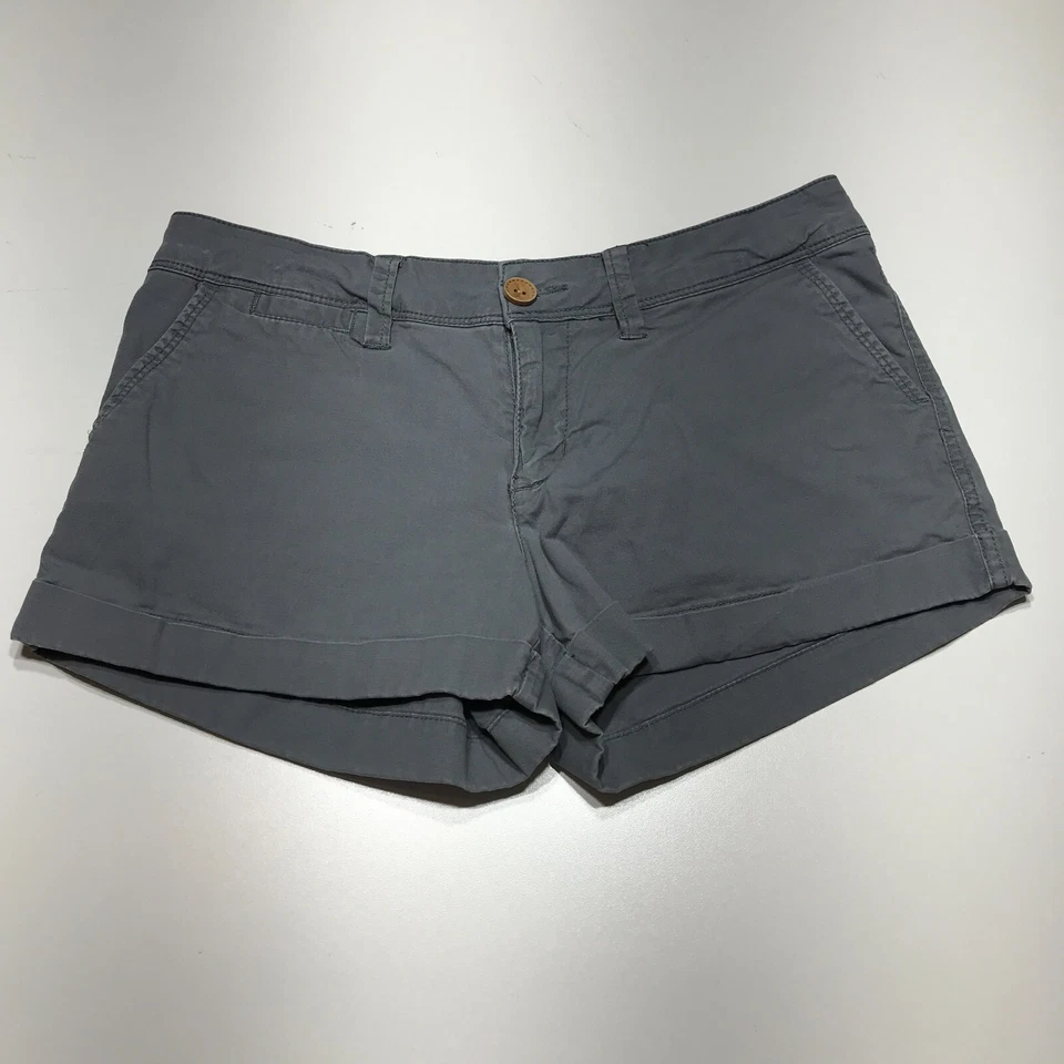OP Ocean Pacific Shorts Juniors Size 7 Gray Cuffed Stretch Slash Pocket  - Image 3 of 4