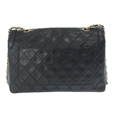 ○Chanel 90S Lambskin Matelasse Straight Flap Chain Shoulder Bag