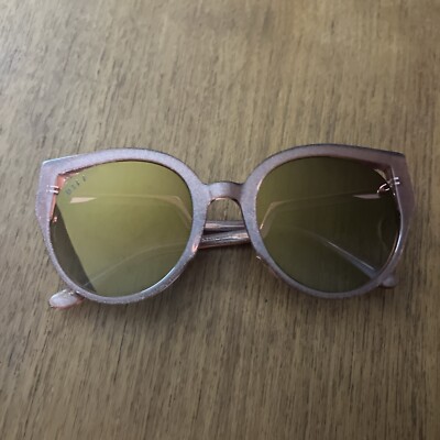 Diff Eyewear Penny Pink Glitter Clear Lens Cat Eye 