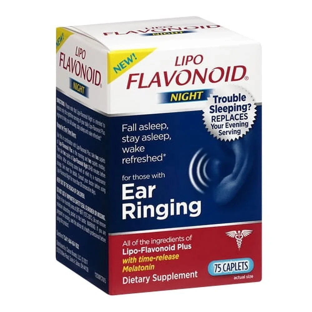 LIPO FLAVONOID With Melatonin Night Ear Ringing 75 Caplets EXP 08/2025 PACK3